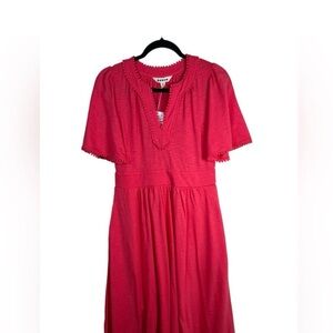 Like New Biden Maddie Jersey Trim Pink Dress with Pom-Pom Trim
